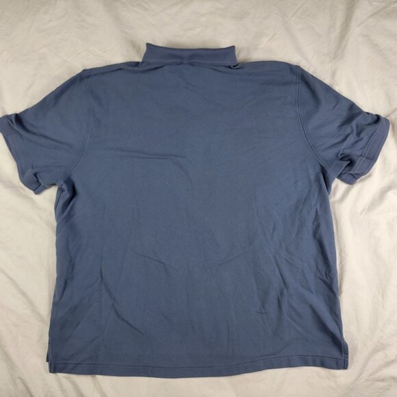 LL Bean Mens XXL Reg Traditional Fit Polo Shirt Dark Blue Short Sleeve Work - Picture 2 of 7